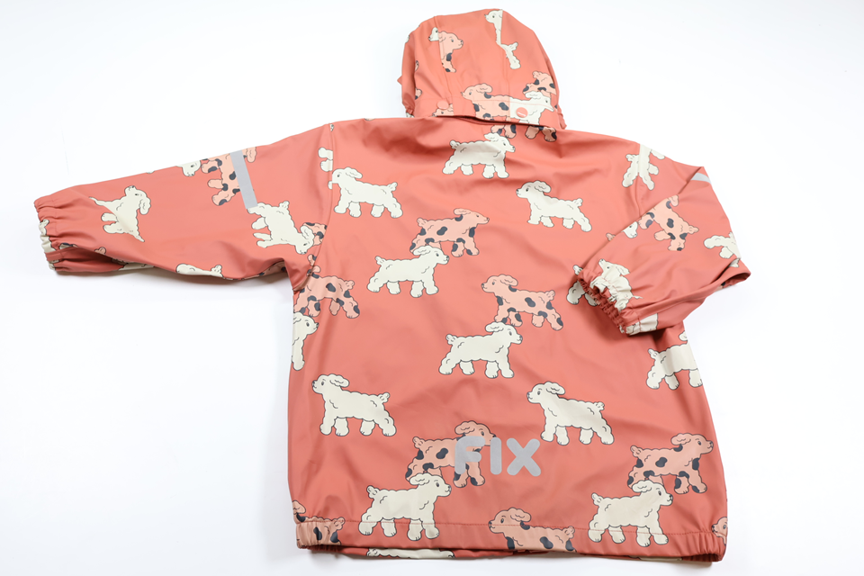 Rain jacket with dogs from FIX by Lindex - Size 116 - Pink