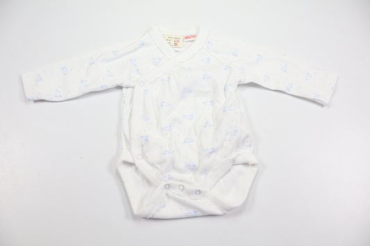 Wrap-over bodysuit with bunnies from Zara - Size 56/62 - White