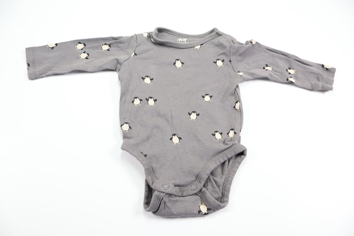 Penguin bodysuit from H&M - Size 56/62 - Grey