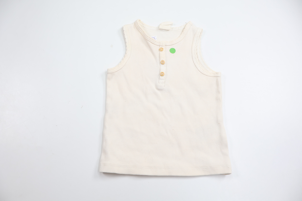Ribbat linne från H&M - Storlek 74 - Benvit