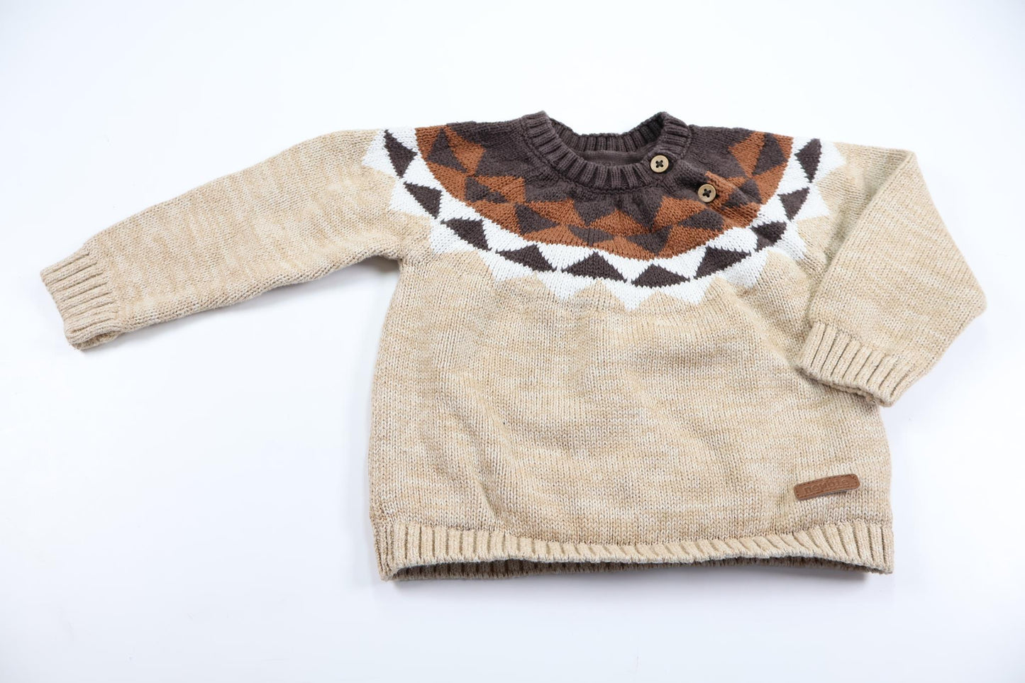 Knitted sweater from Newbie - Size 74 - Beige