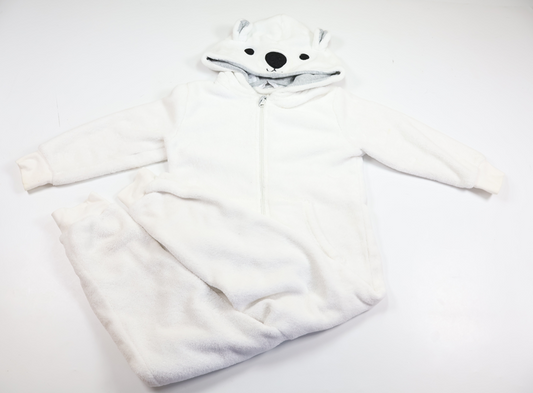 "Nalle" fleece overall from Lindex - Size 110/116 - White