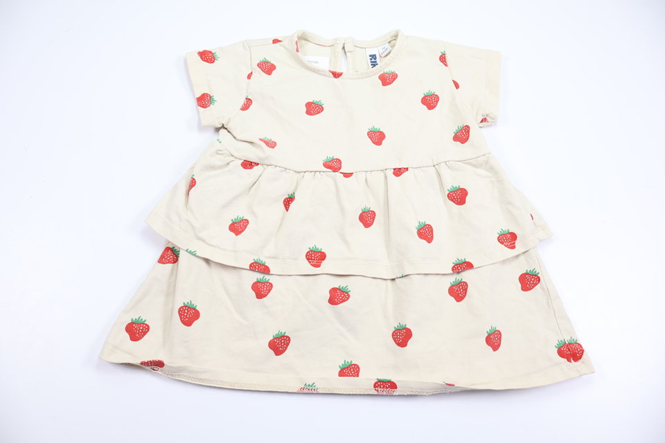 Dress with strawberries from Rikiki - Size 74 - Off-white