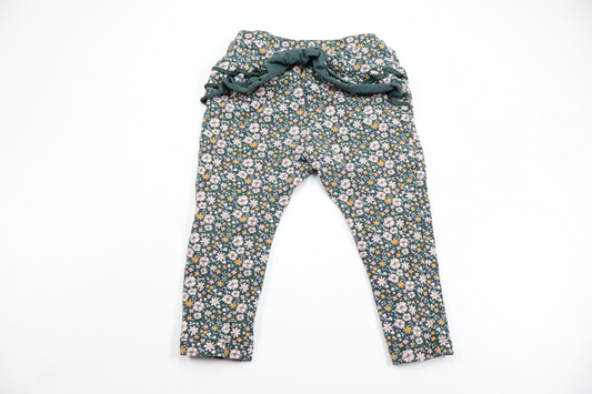 Floral trousers with frill from Name It - Size 68/74 - Green