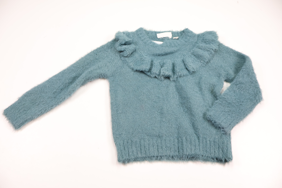 Shaggy jumper with ruffle from Kappahl - Size 86/92 - Blue