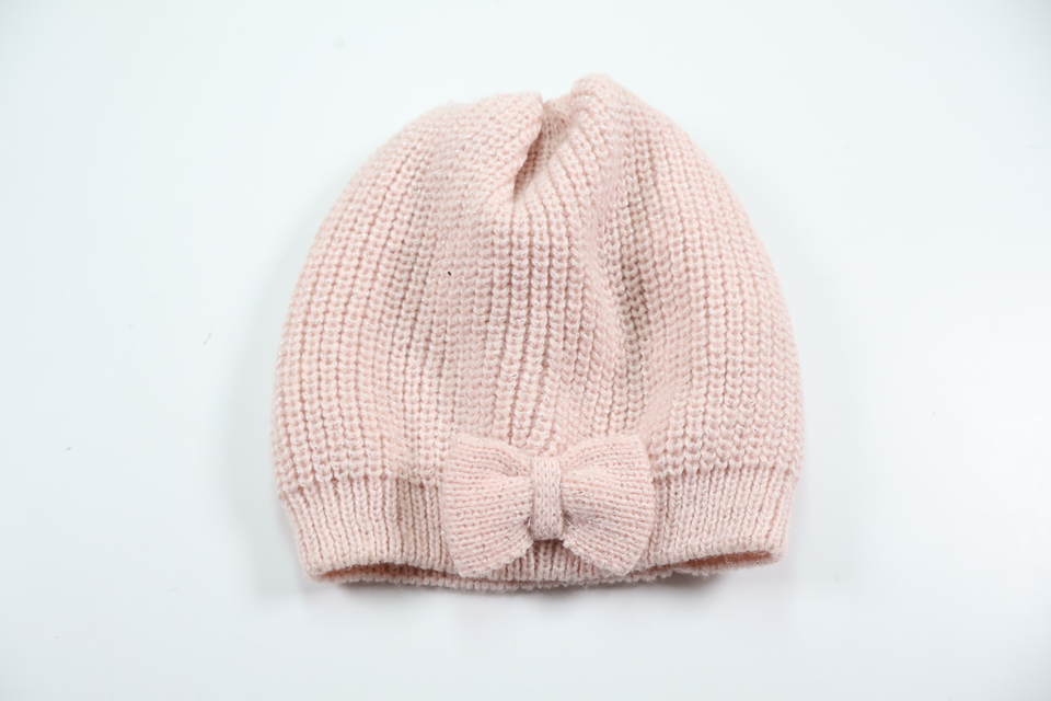 Knitted hat with bow from H&M - Size 92/104 - Pink