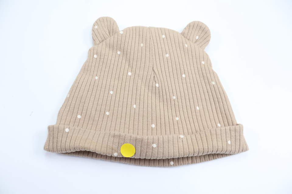 Ribbed beanie with ears from Rikiki - Size 50 - Beige