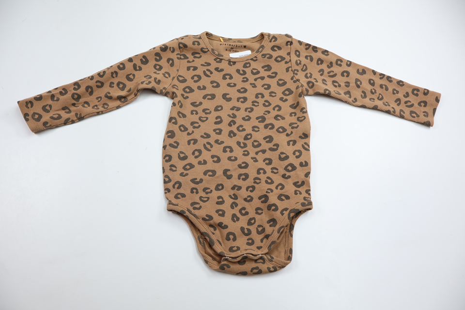 Ribbad body från Minimarket - Storlek 80 - Brun