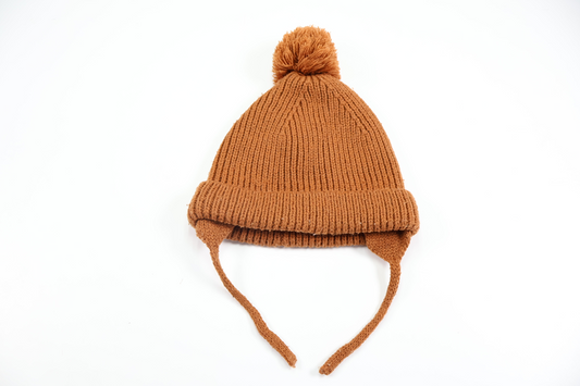 Knitted fleece-lined hat from Zara - Size 74/80 - Brown