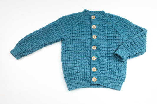 Knitted cardigan from Hemstickat - Size 98/104 - Blue