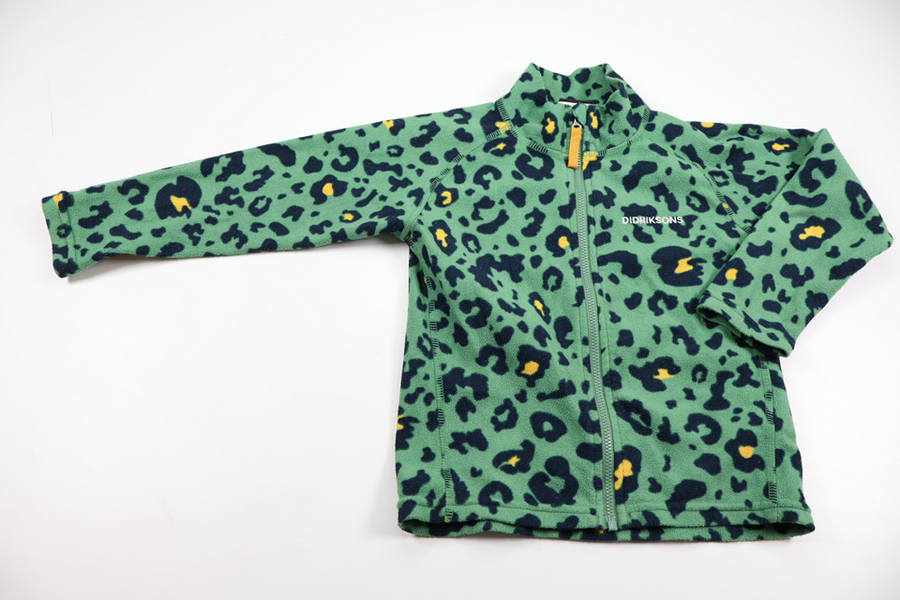 Leopard print fleece jacket from Didriksons - Size 100 - Green