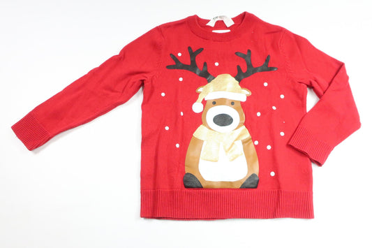 Knitted sweater with Christmas motif from H&M - Size 98/104 - Red