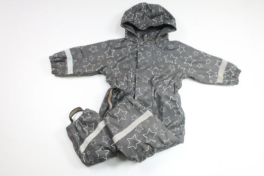 Lined rain overalls from My Wear Baby - Size 74 - Grey