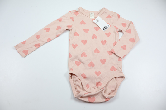 Heart-print bodysuit from H&M - Size 92 - Pink