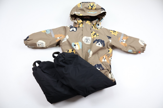 Winter overall with dogs from FIX by Lindex - Size 92 - Beige