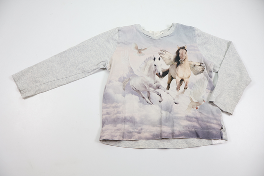 Horse-print sweater from Molo - Size 98 - Grey