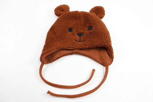 Mössa med nalle från Lindex - Storlek 40/42 - Brun