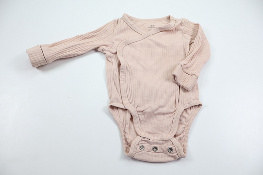 Ribbad omlottbody från H&M - Storlek 62 - Rosa