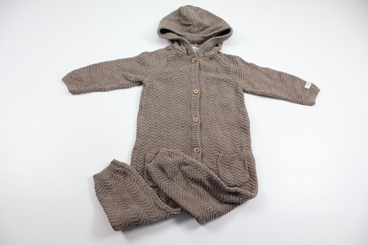 Stickad overall från Newbie - Storlek 74 - Beige