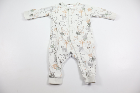 Pyjamas med djur från H&M - Storlek 62 - Vit