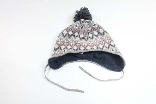 Fleece-lined hat with tassel from Newbie - Size 48/50 - Grey