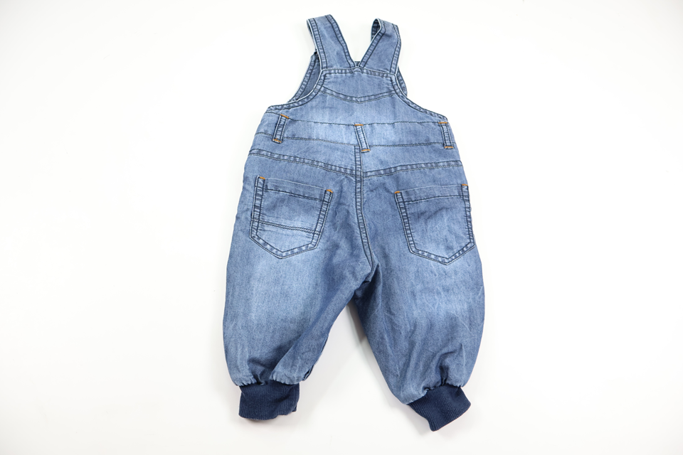 Fodrade hängselbyxor från Lindex - Storlek 62 - Denim