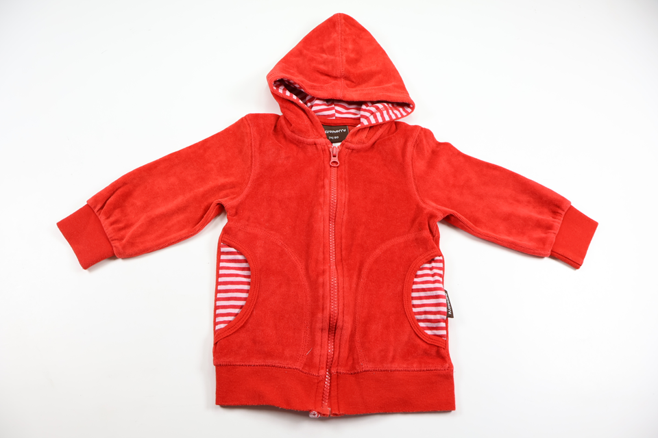 Velour hoodie from Maxomorra - Size 74/80 - Red