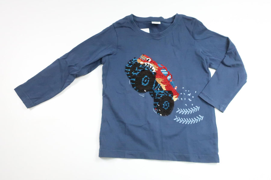 Sweater with reversible sequins from Lindex - Size 104 - Blue