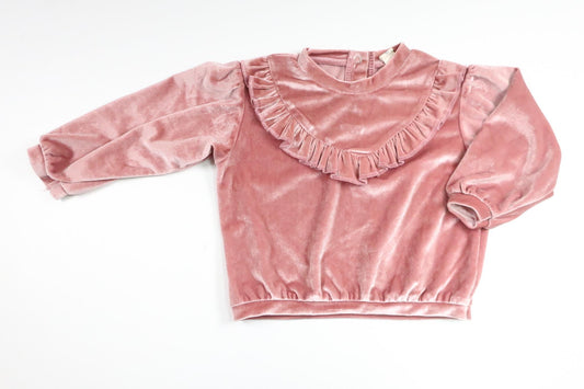 Velour ruffled sweater from Uniq Baby - Size 80 - Pink