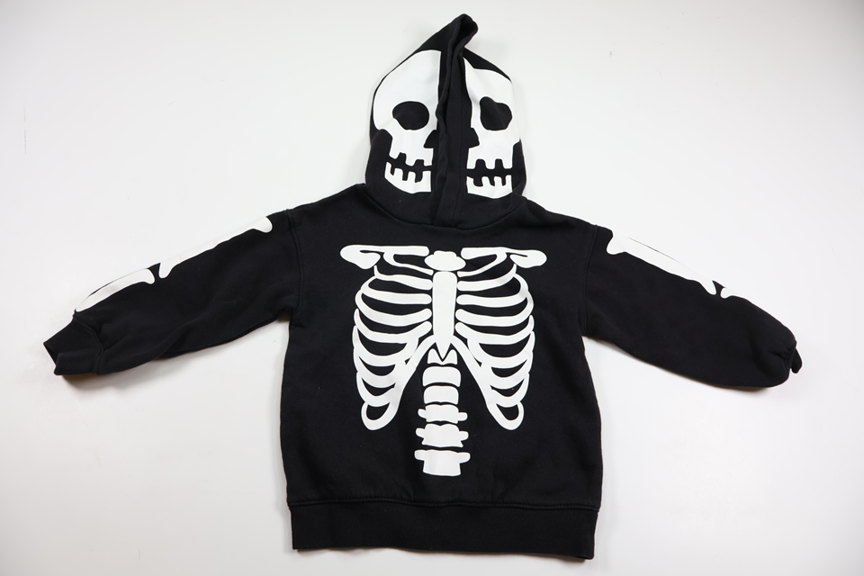 H&M "Skeleton" Hoodie - Size 98/104 - Black