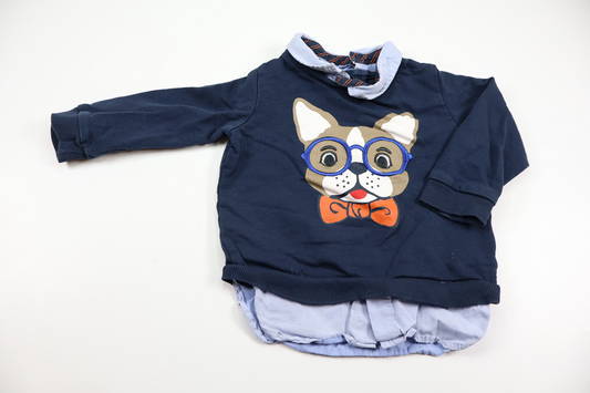 Sweater with built-in bodysuit from Holly & Whyte - Size 80 - Navy
