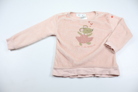 Fleece pyjama top from H&M - Size 98/104 - Pink