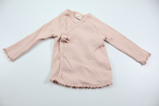 Ribbed wrap top from H&M - Size 68 - Pink