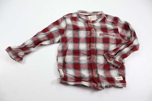 Checked shirt from Newbie - Size 80 - Red
