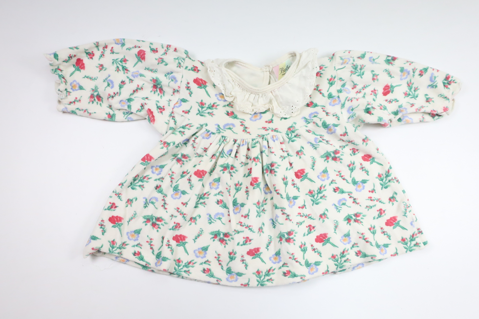 Floral fleece dress from Kappahl - Size 80 - White