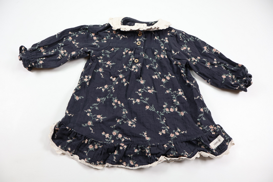 Floral dress from Newbie - Size 74 - Grey