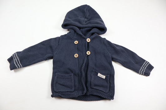 Knitted hoodie from Newbie - Size 80 - Navy blue