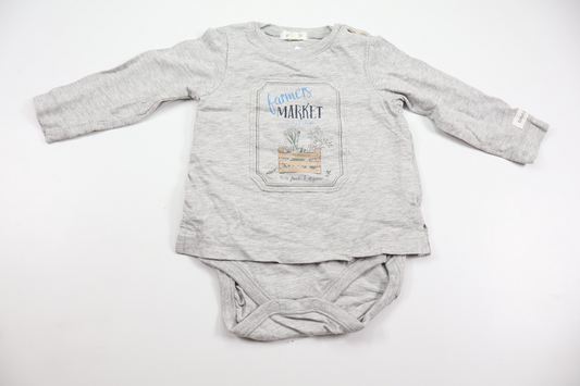 Sweater with built-in body from Newbie - Size 74 - Grey