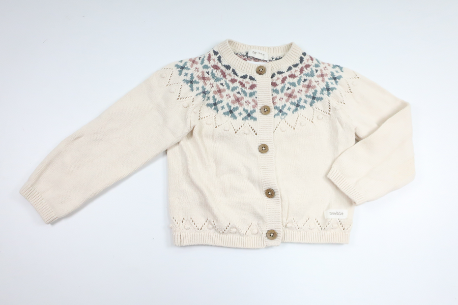 Knitted cardigan from Newbie - Size 80 - Off-white
