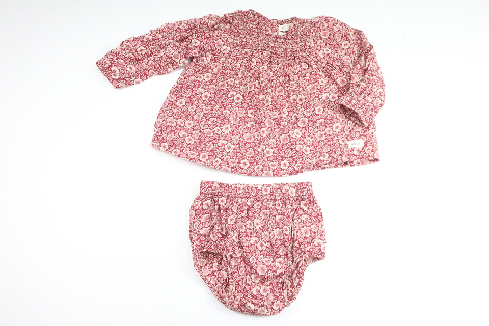 Dress with matching diaper panty from Newbie - Size 80 - Burgundy