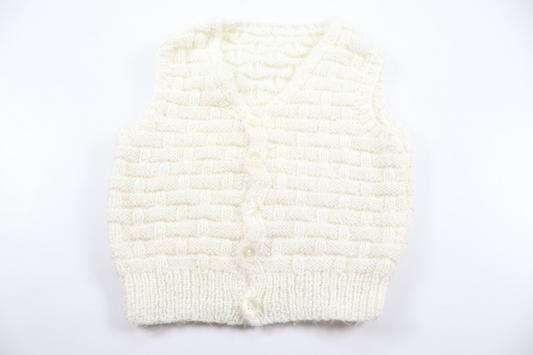Knitted vest from Hemstickat - Size 74/80 - White