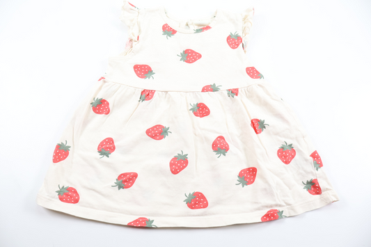 Dress with strawberries from H&M - Size 74 - Off-white