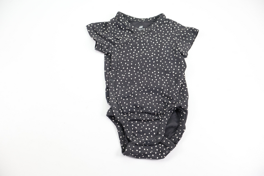 Polka dot wrap-around bodysuit from H&M - Size 62 - Grey