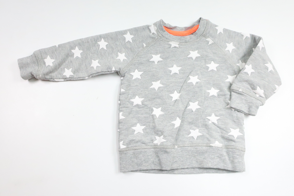 Sweatshirt with stars from My Wear Baby - Size 74 - Grey