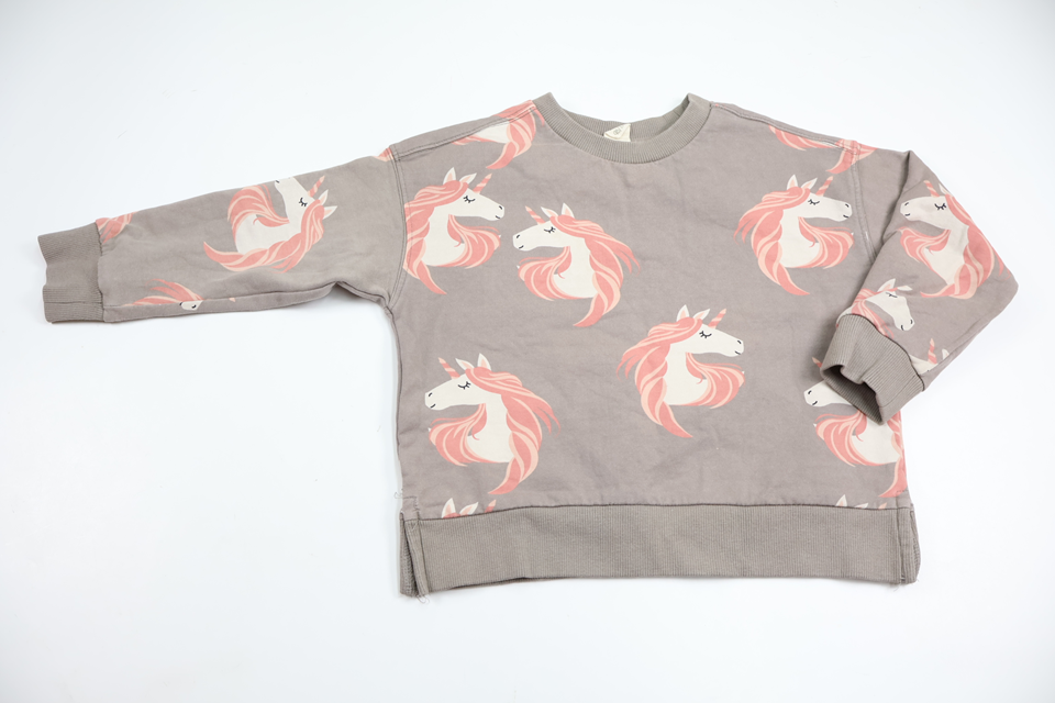 Sweatshirt with unicorns from Uniq Mini - Size 98/104 - Grey