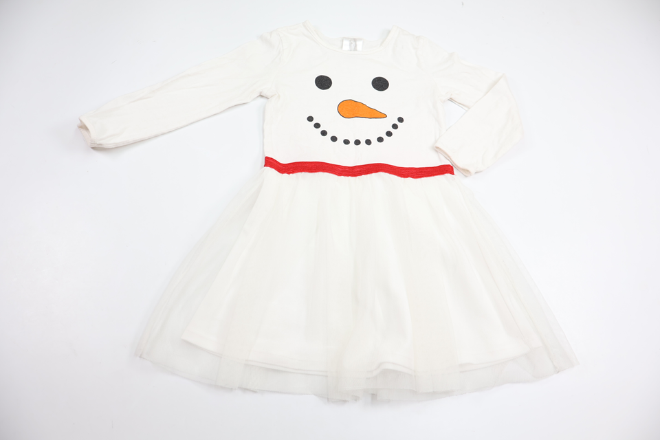 Tulle dress with snowman from Kappahl - Size 98/104 - White
