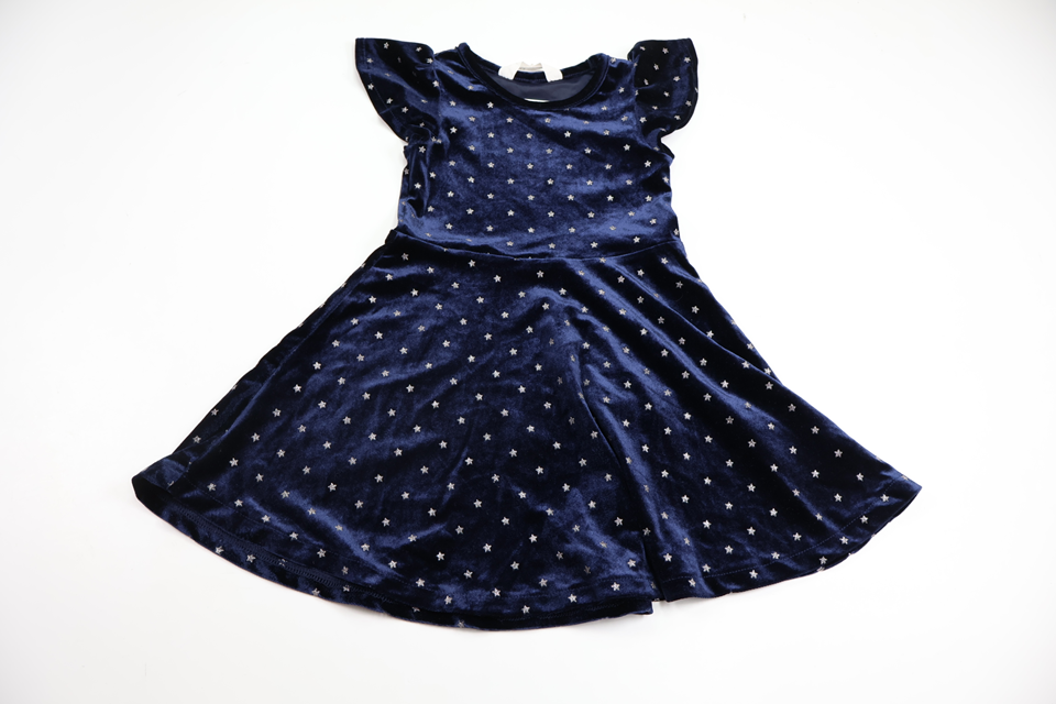 Velour dress with stars from H&M - Size 92 - Navy