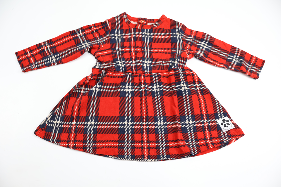 Checked dress from Mini Rodini - Size 80/86 - Red