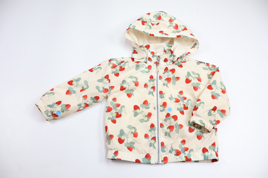 Wind jacket with strawberries from H&M - Size 80 - Off-white