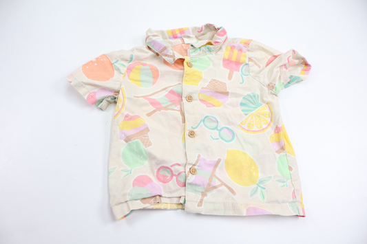 H&M ice cream shirt - Size 74 - Beige